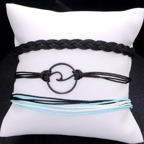 NEW 3pcs Adjustable Friendship Strand Bracelet Set - Picture 4 of 6